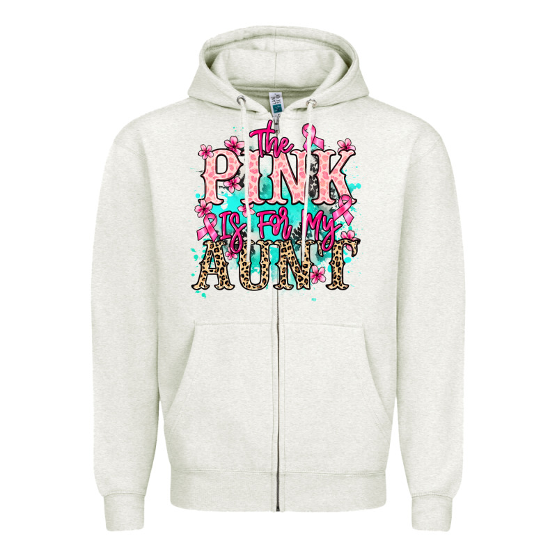 The Pink Is For My Aunt Cancer Awareness Zipper Hoodie by HowdyJamesFarm | Teevron