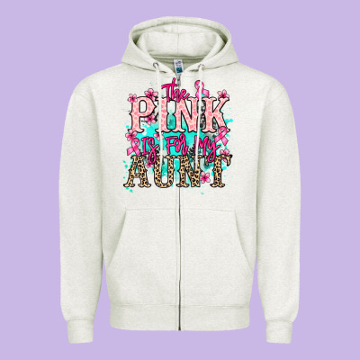 The Pink Is For My Aunt Cancer Awareness Zipper Hoodie Designed By Howdyjamesfarm