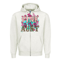 Oatmeal Heather The pink is for my Aunt Cancer Awareness Zipper Hoodie - HowdyJamesFarm