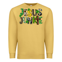 Antique Gold Jesus junkie St. Patrick's Premium Sweatshirt - CowGirlArtShop