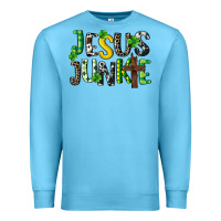Ocean Blue Jesus junkie St. Patrick's Premium Sweatshirt - CowGirlArtShop