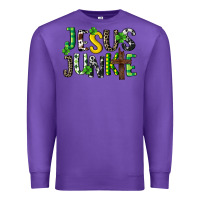 Purple Jesus junkie St. Patrick's Premium Sweatshirt - CowGirlArtShop