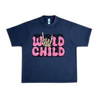 Navy wild child pink skeleton Urban Heavy Tee - MaliasSmallBusiness