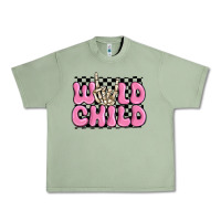 Oil Green wild child pink skeleton Urban Heavy Tee - MaliasSmallBusiness