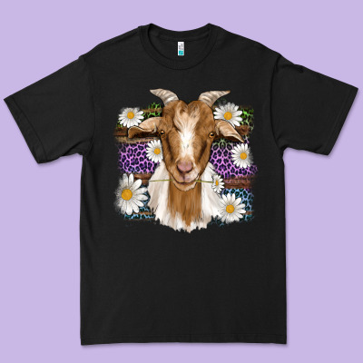 Easter Goat Daisys Leopard Wooden Premium Tee Designed By Artiststas