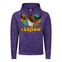 Cloud Purple yeehaw bull skull Vintage Hoodie - NancyCooperArtShop