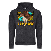 Vintage Black yeehaw bull skull Vintage Hoodie - NancyCooperArtShop