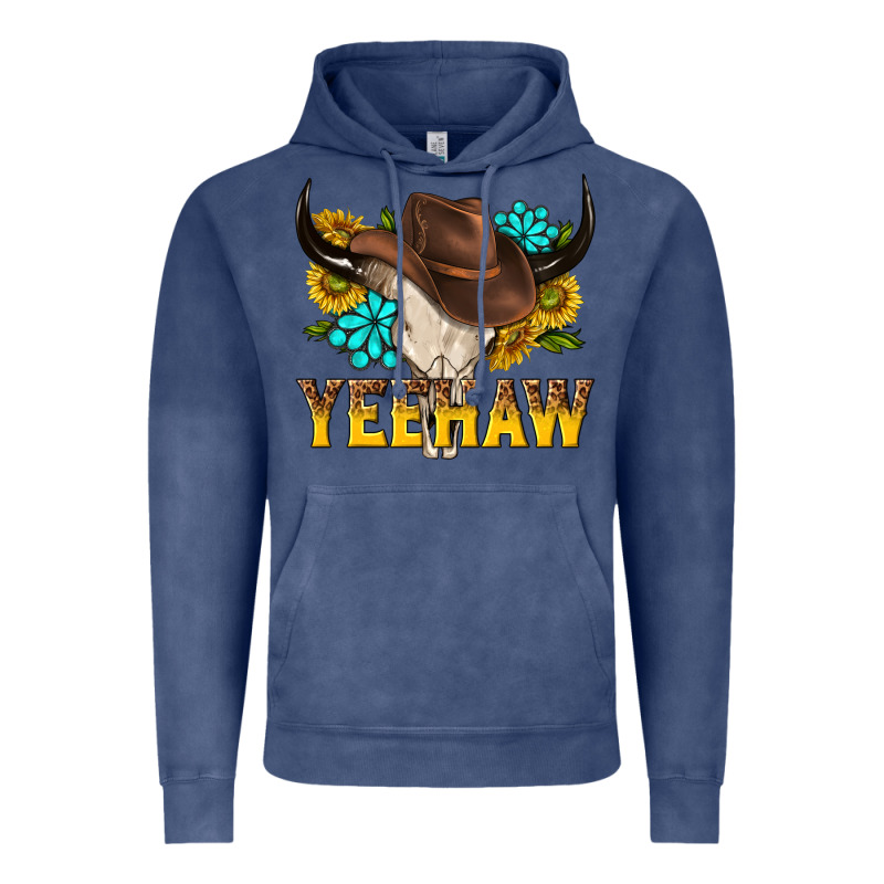 Yeehaw Bull Skull Vintage Hoodie by NancyCooperArtShop | Teevron