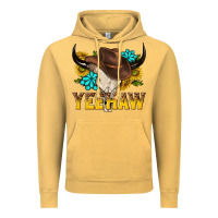 Vintage Mustard yeehaw bull skull Vintage Hoodie - NancyCooperArtShop