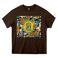 Chocolate Brown gigi sunflower turquoise Heavy Core Tee - Jasminsmagicworld