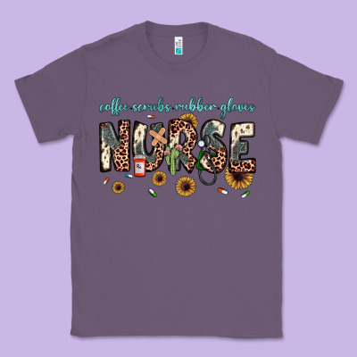 Nurse Coffee Scrubs Rubber Gloves Classic Tee Designed By Jahusdesignshop