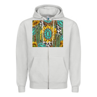 Dove Grey western cactus with sunflowers and turquoise tumbler tbs Zipper Hoodie - TumblerDesignByShophia