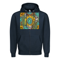 Navy western cactus with sunflowers and turquoise tumbler tbs Zipper Hoodie - TumblerDesignByShophia
