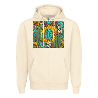 Sandshell western cactus with sunflowers and turquoise tumbler tbs Zipper Hoodie - TumblerDesignByShophia