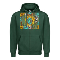 Sports Green western cactus with sunflowers and turquoise tumbler tbs Zipper Hoodie - TumblerDesignByShophia