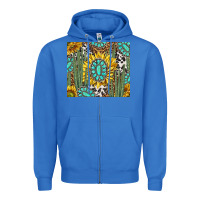 True Royal western cactus with sunflowers and turquoise tumbler tbs Zipper Hoodie - TumblerDesignByShophia
