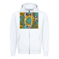 White western cactus with sunflowers and turquoise tumbler tbs Zipper Hoodie - TumblerDesignByShophia