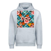 Heather Grey fall pig seamless pattern Urban Hoodie - BundleAndBundleShop