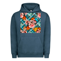 Pigment Midnight Navy fall pig seamless pattern Urban Hoodie - BundleAndBundleShop