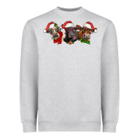 Heather Grey christmas heifers Heavyweight Sweatshirt - LillyAllenDesigns