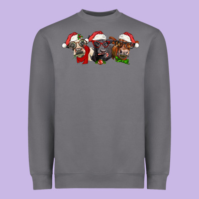 Christmas Heifers Heavyweight Sweatshirt Designed By Lillyallendesigns