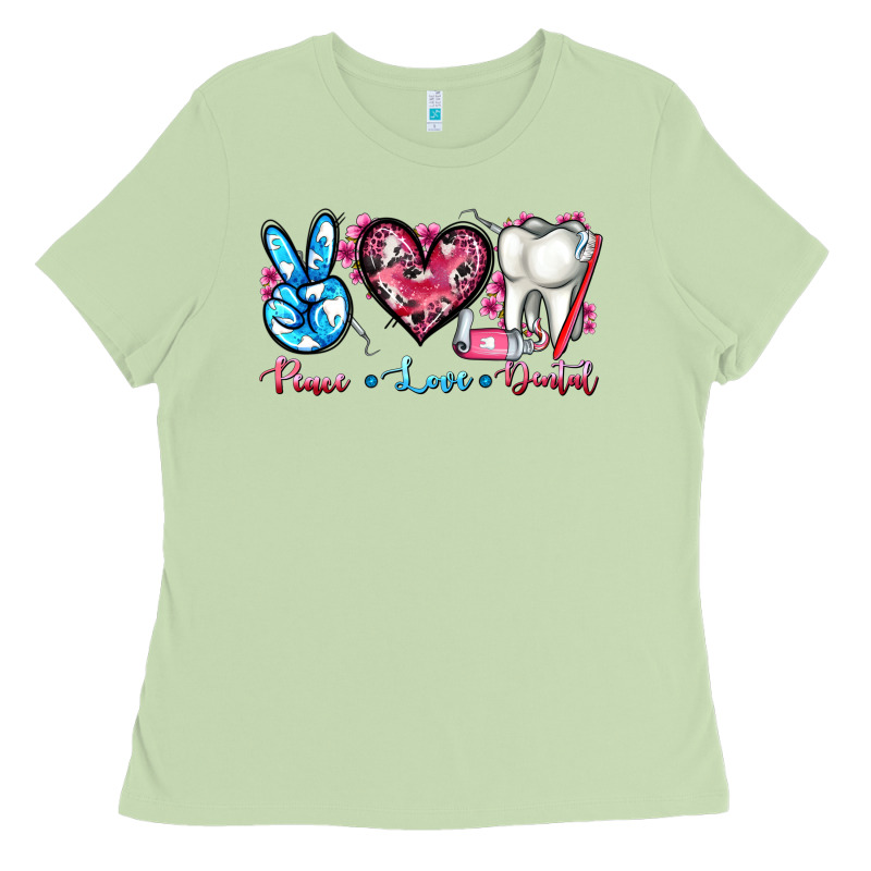Peace Love Dental Ladies Tee by AdoDesignShop | Teevron