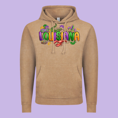 Mardi Gras Louisiana Vintage Hoodie Designed By Maliassmallbusiness