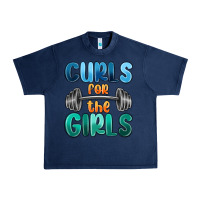 Navy curls for the girls Urban Heavy Tee - MaliasSmallBusiness