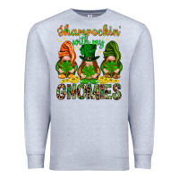 Heather Grey Shamrockin' with my gnomies St. Patricks day Premium Sweatshirt - HowdyJamesFarm