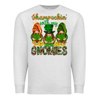 Oatmeal Heather Shamrockin' with my gnomies St. Patricks day Premium Sweatshirt - HowdyJamesFarm