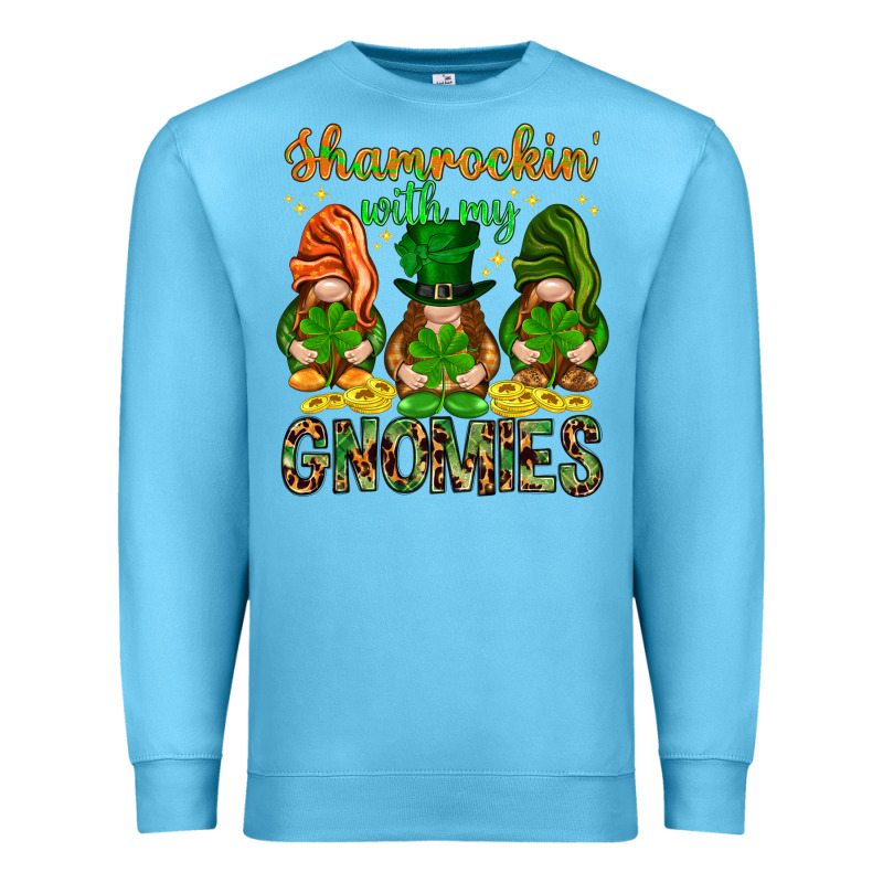 Shamrockin' With My Gnomies St. Patricks Day Premium Sweatshirt by HowdyJamesFarm | Teevron