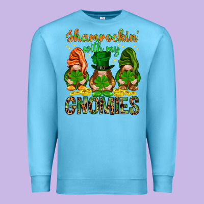 Shamrockin' With My Gnomies St. Patricks Day Premium Sweatshirt Designed By Howdyjamesfarm