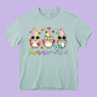 Summer Vibes Gnomes Heavy Core Tee Designed By Artiststas