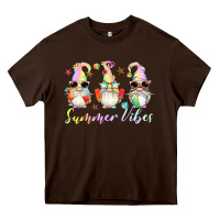 Chocolate Brown summer vibes gnomes Heavy Core Tee - Artiststas