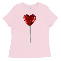 Bubblegum Pink heart candy Ladies Tee - AdoDesignShop