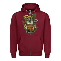 Burgundy Western whiskey bottle Zipper Hoodie - HowdyJamesFarm
