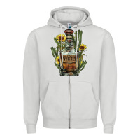 Dove Grey Western whiskey bottle Zipper Hoodie - HowdyJamesFarm