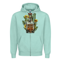 Seafoam Western whiskey bottle Zipper Hoodie - HowdyJamesFarm