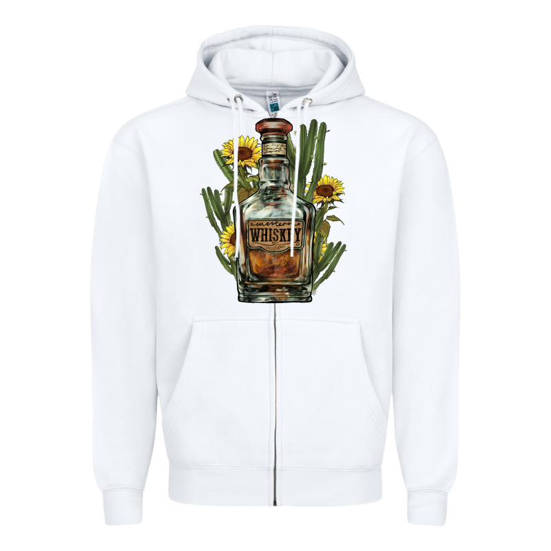 Western Whiskey Bottle Zipper Hoodie by HowdyJamesFarm | Teevron