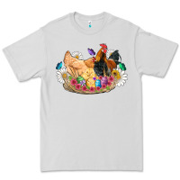 Dove Grey easter coop animals farm chicken chiks rooster flowers butterfly Premium Tee - Artiststas