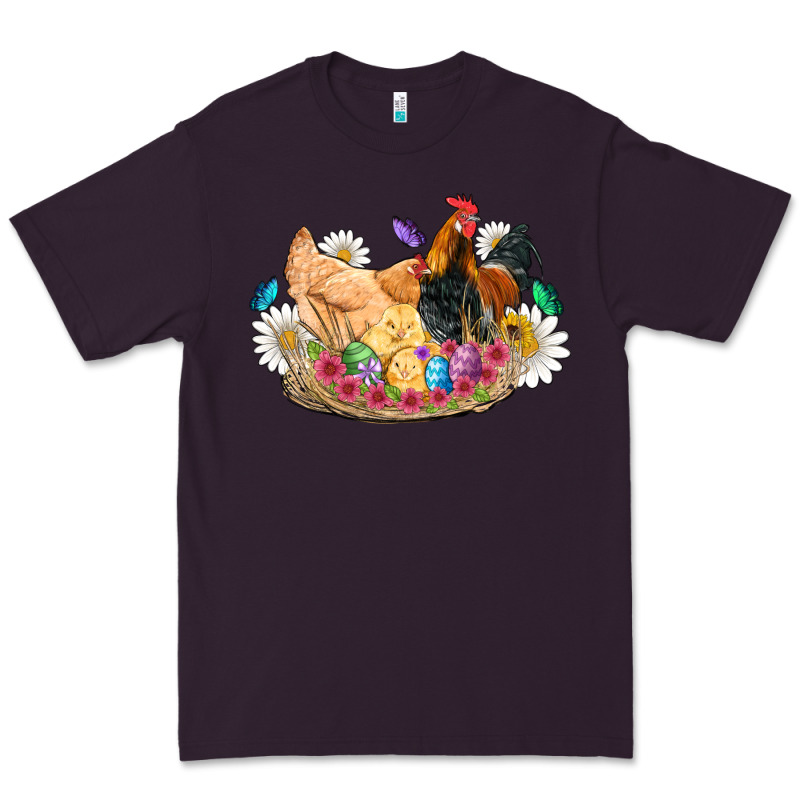 Easter Coop Animals Farm Chicken Chiks Rooster Flowers Butterfly Premium Tee by Artiststas | Teevron
