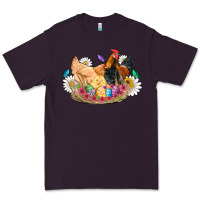 Plum easter coop animals farm chicken chiks rooster flowers butterfly Premium Tee - Artiststas