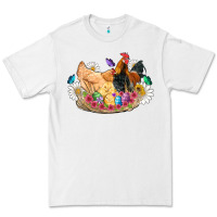 White easter coop animals farm chicken chiks rooster flowers butterfly Premium Tee - Artiststas