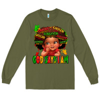 Army Green god says i am juneteenth kid Long Sleeve Tee - LillyAllenDesigns