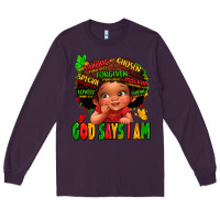 Plum god says i am juneteenth kid Long Sleeve Tee - LillyAllenDesigns