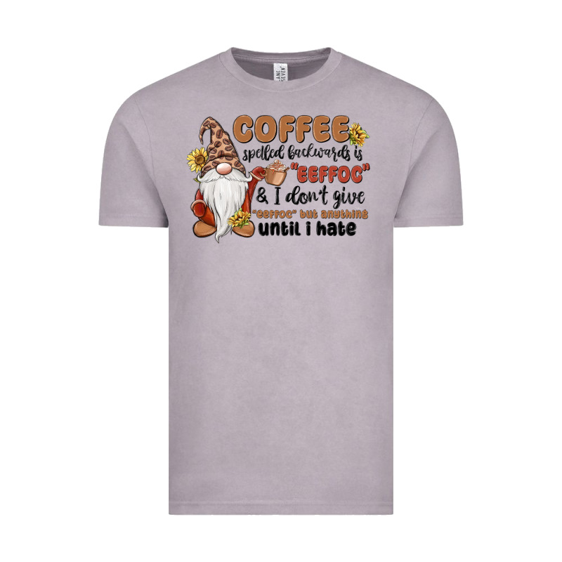 Coffee Spelled Backwards Is Eeffoc & I Don't Give Vintage Tee by MaliasSmallBusiness | Teevron
