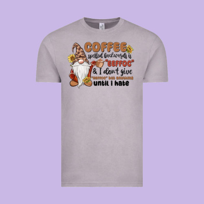 Coffee Spelled Backwards Is Eeffoc & I Don't Give Vintage Tee Designed By Maliassmallbusiness