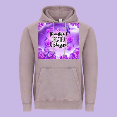 Thankful Greatful Blessed Vintage Hoodie Designed By Nancycooperartshop