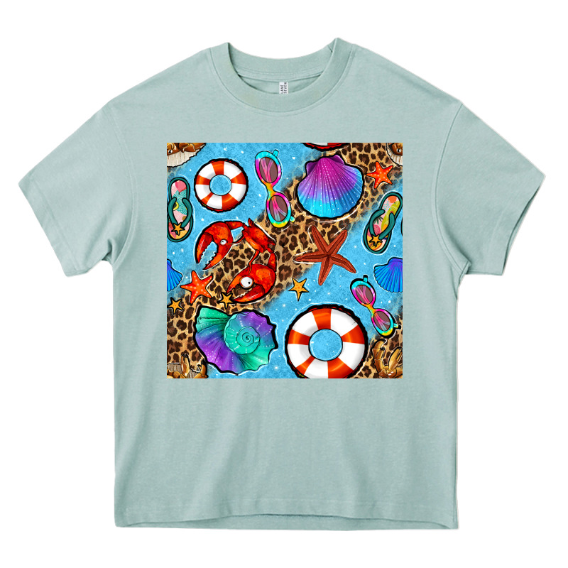 Summer With Leopard Seamless Pattern Heavy Core Tee by BundleAndBundleShop | Teevron