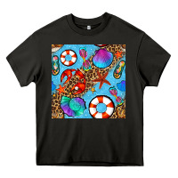 Asphalt summer with leopard seamless pattern Heavy Core Tee - BundleAndBundleShop